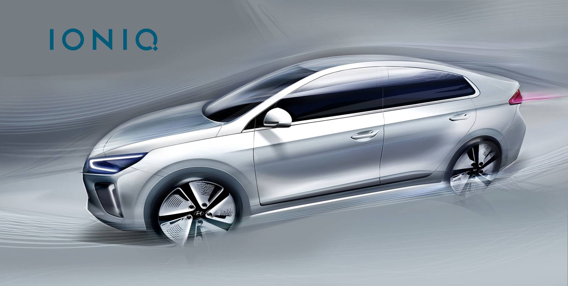 Hyundai Ioniq exterior teaser rendering