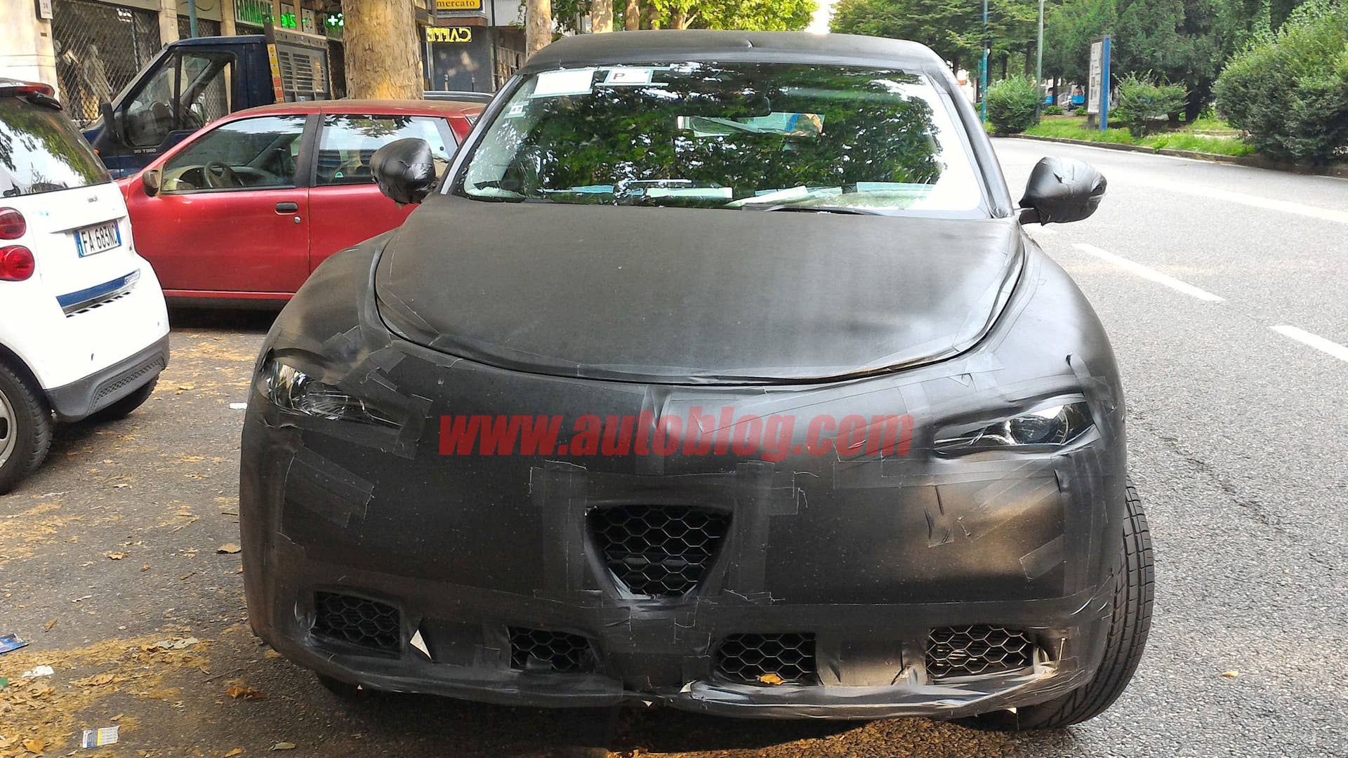 alfa romeo stelvio suv spy photo front