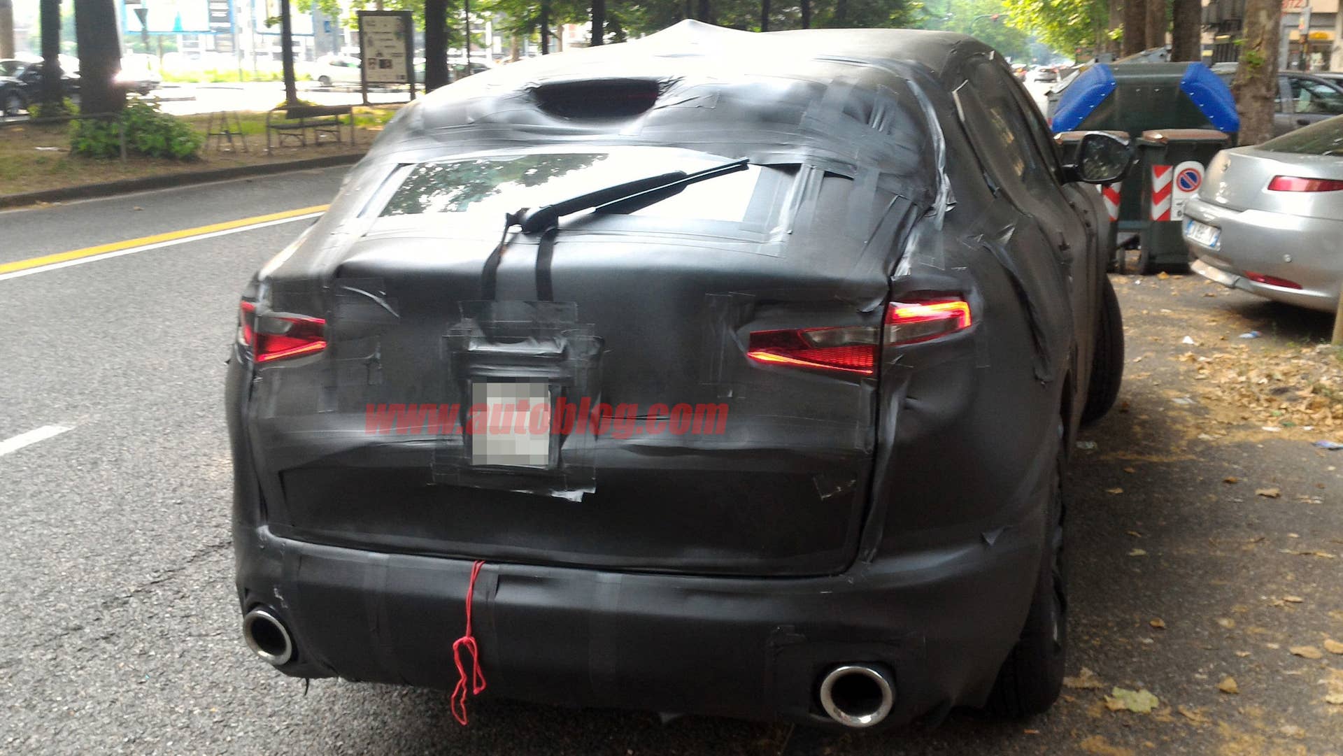 alfa romeo stelvio spy photos suv rear