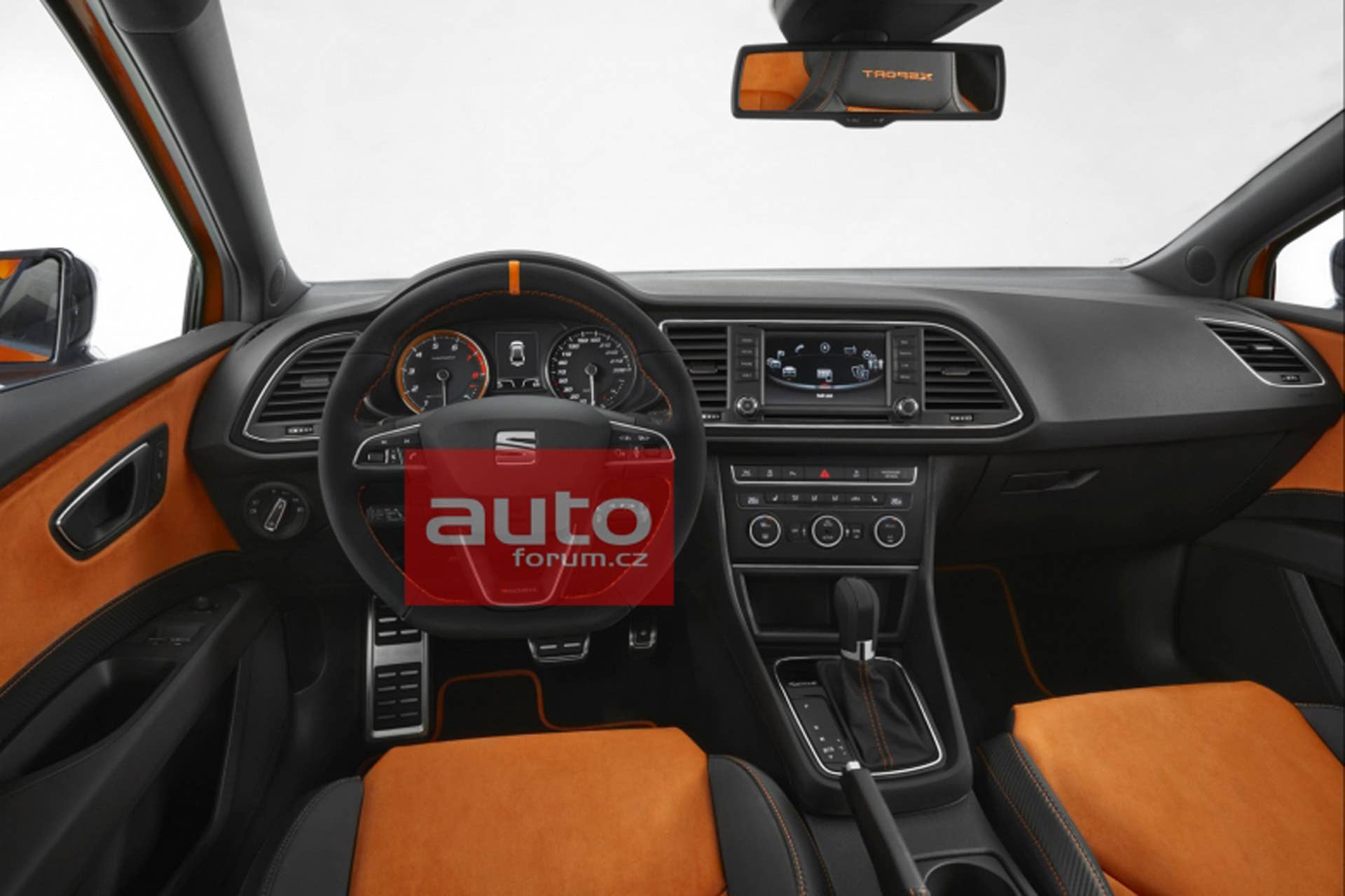 seat leon cross sport steering wheel interior orange