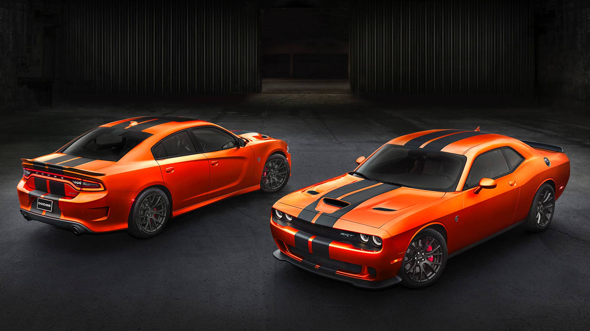 2016 dodge charger and challenger srt go mango