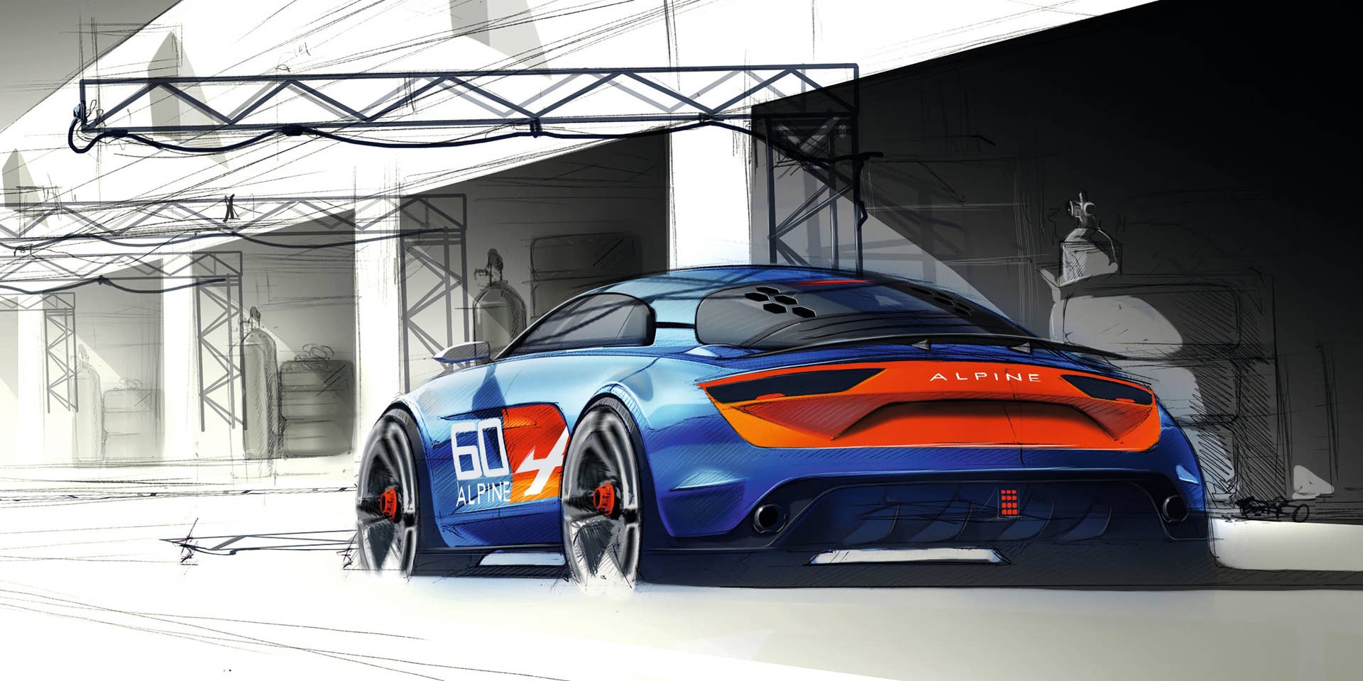 Alpine Celebration concept design sketch rear 3/4