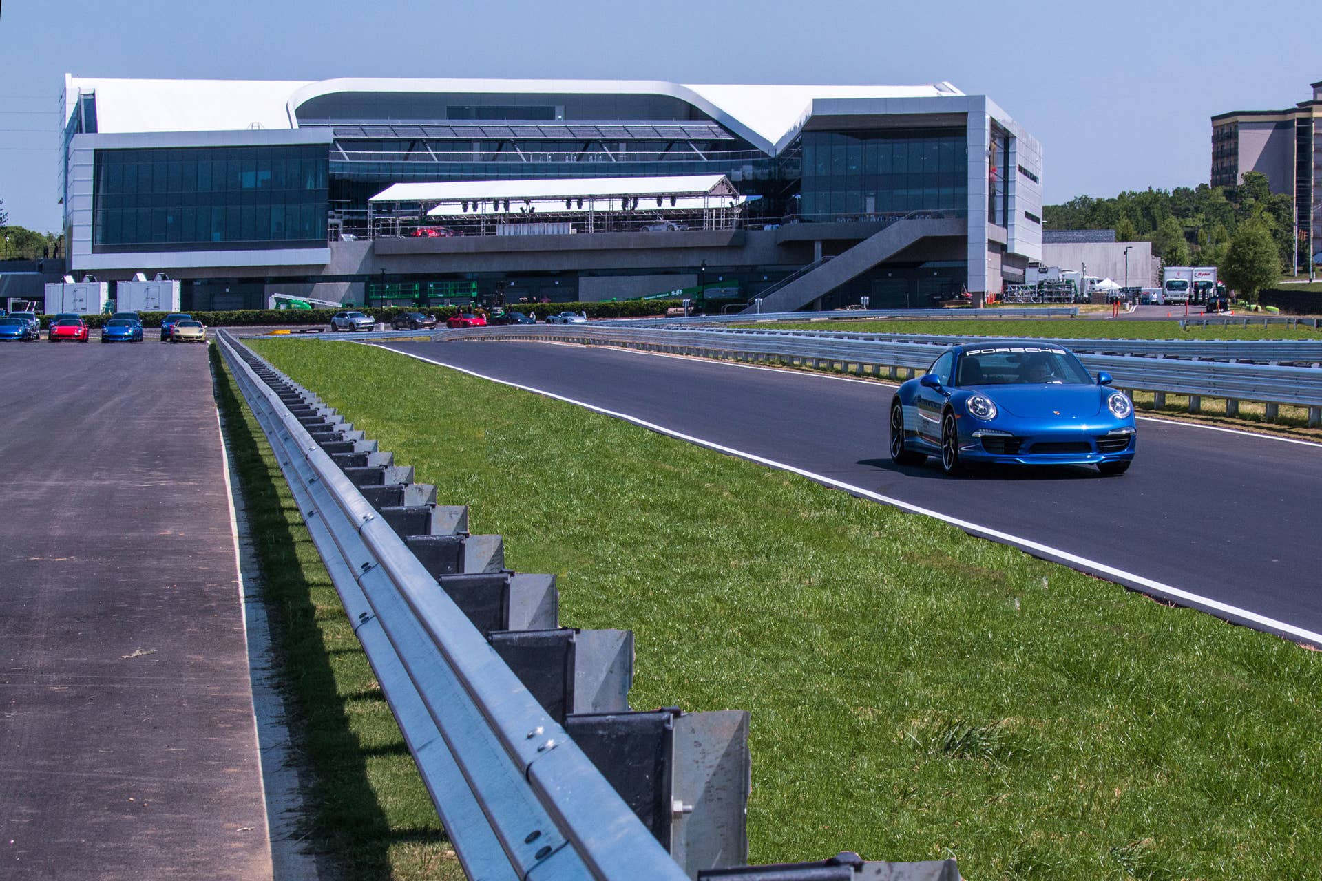 porsche experience center track and building