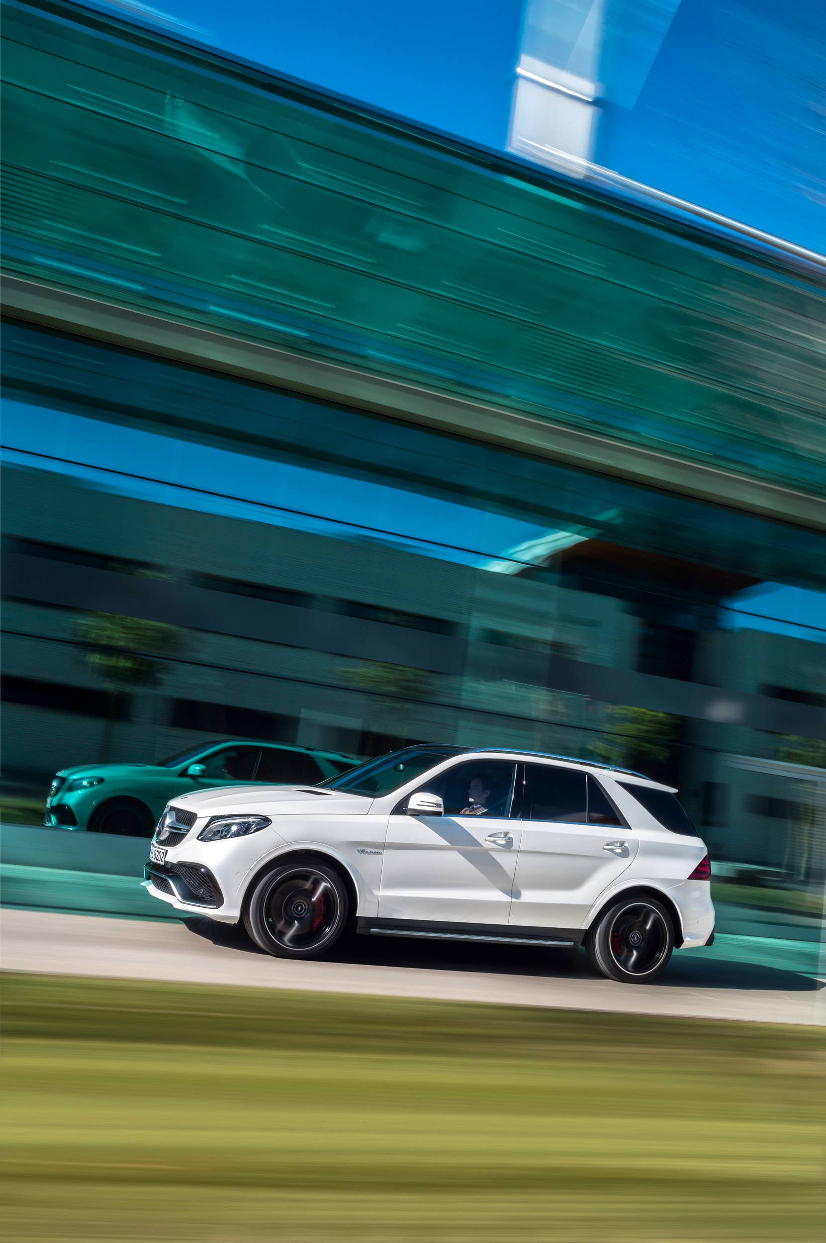 white mercedes gle63 s profile reflection