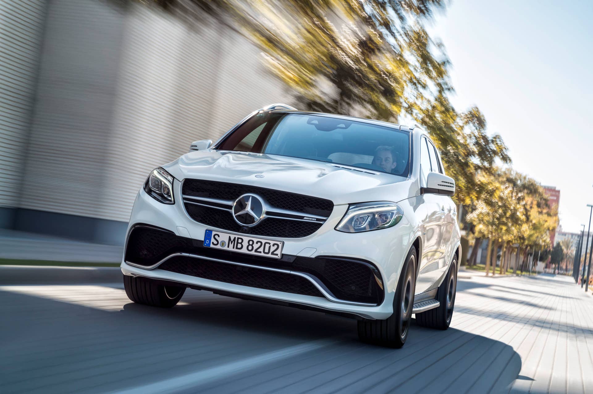 white mercedes gle63 s front closeup