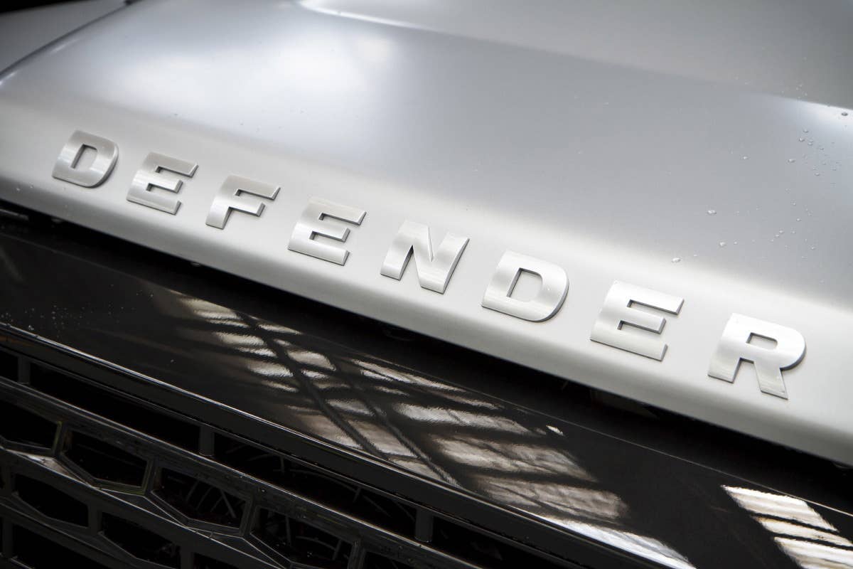 Land Rover Defender 2,000,000 hood nameplate