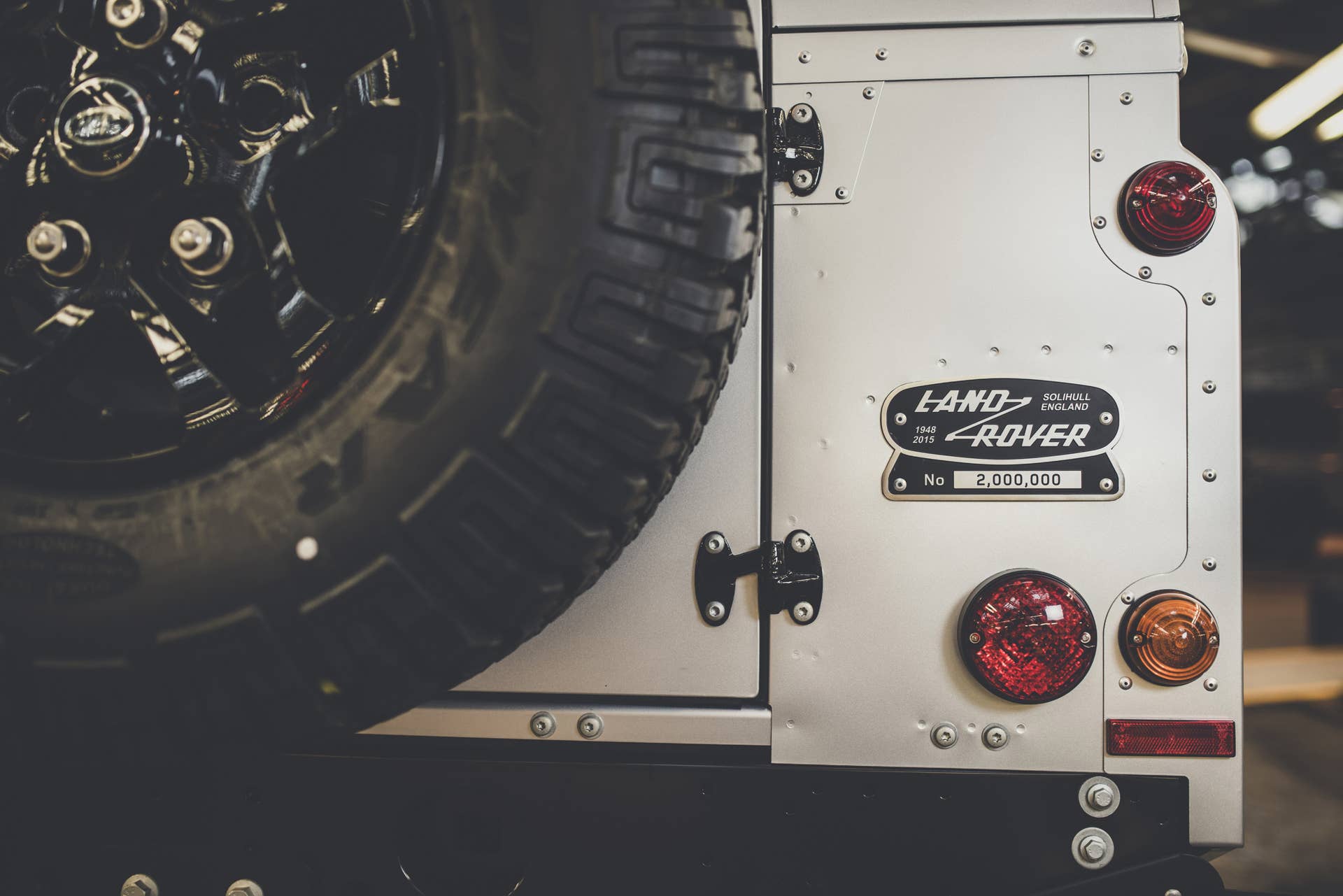 Land Rover Defender 2,000,000 rear badge