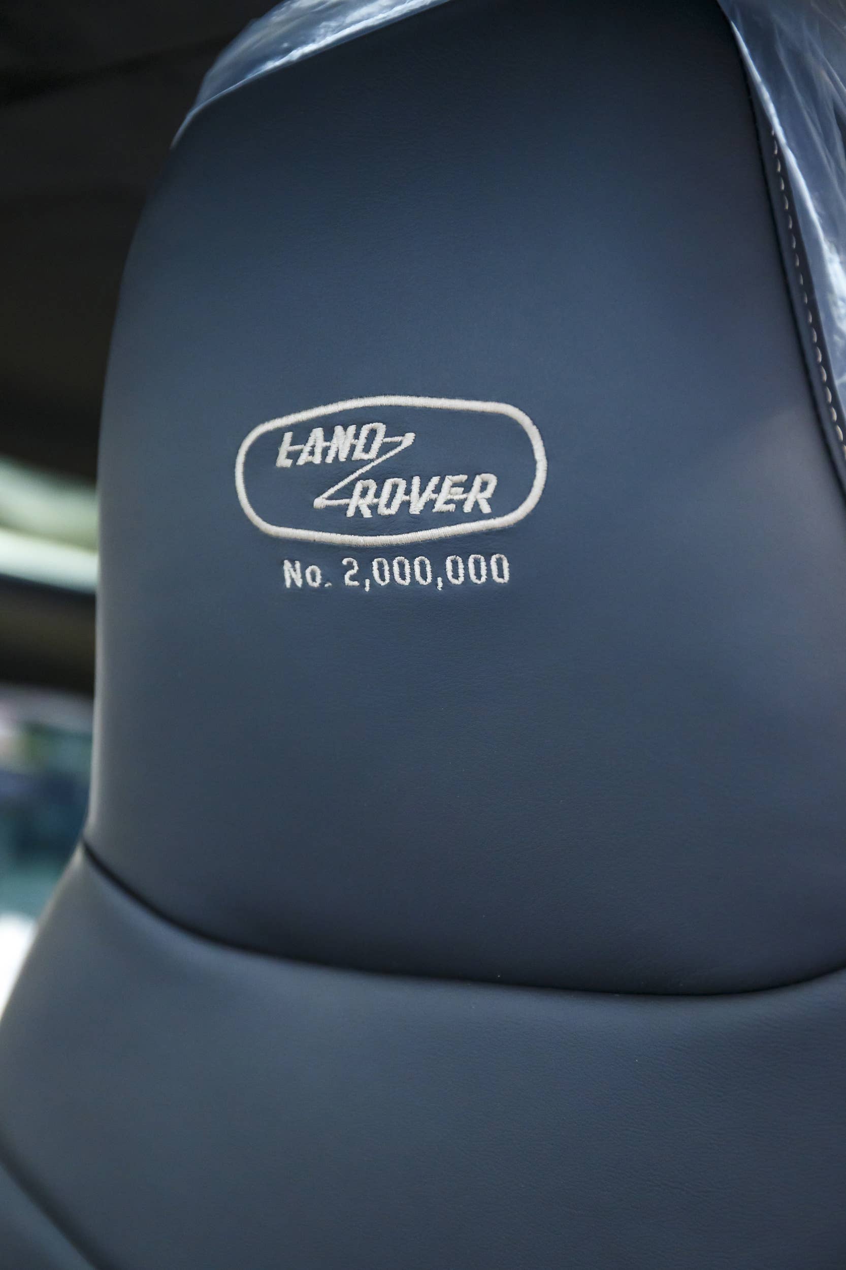 Land Rover Defender 2,000,000 seat embroidered