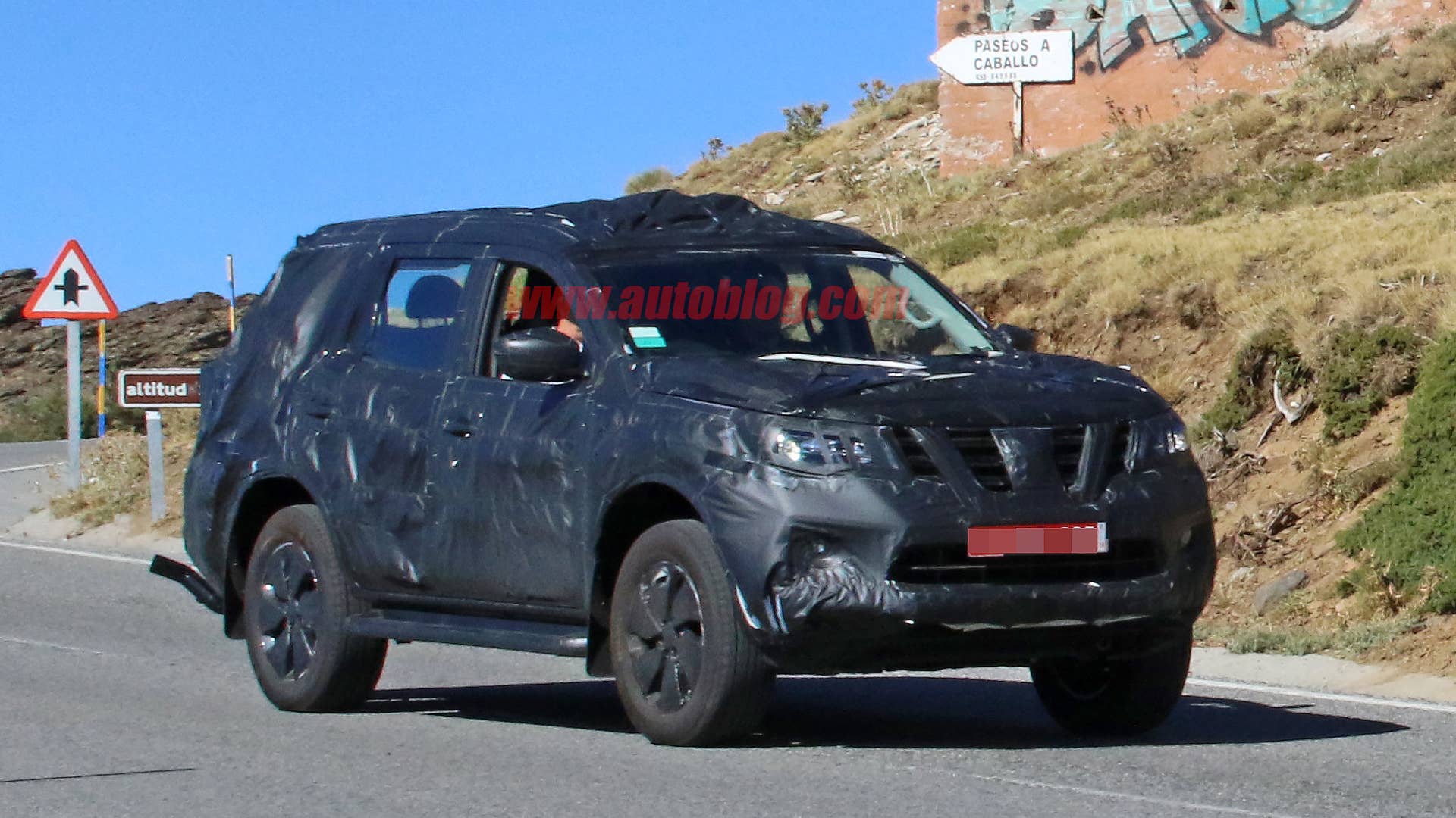 Nissan Navara SUV Spy Shots Three Quarter Front Exterior