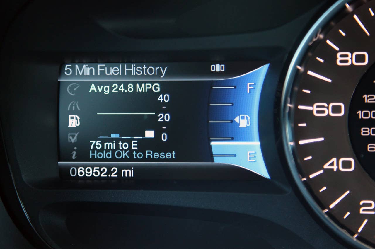 2012 Ford Edge EcoBoost fuel mileage display