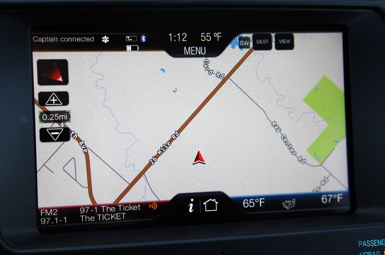 2012 Ford Edge EcoBoost navigation system display