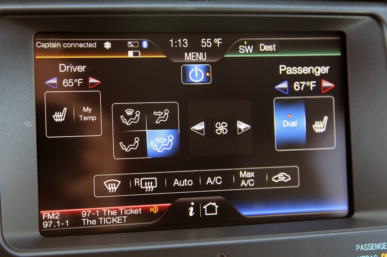 2012 Ford Edge EcoBoost climate control display
