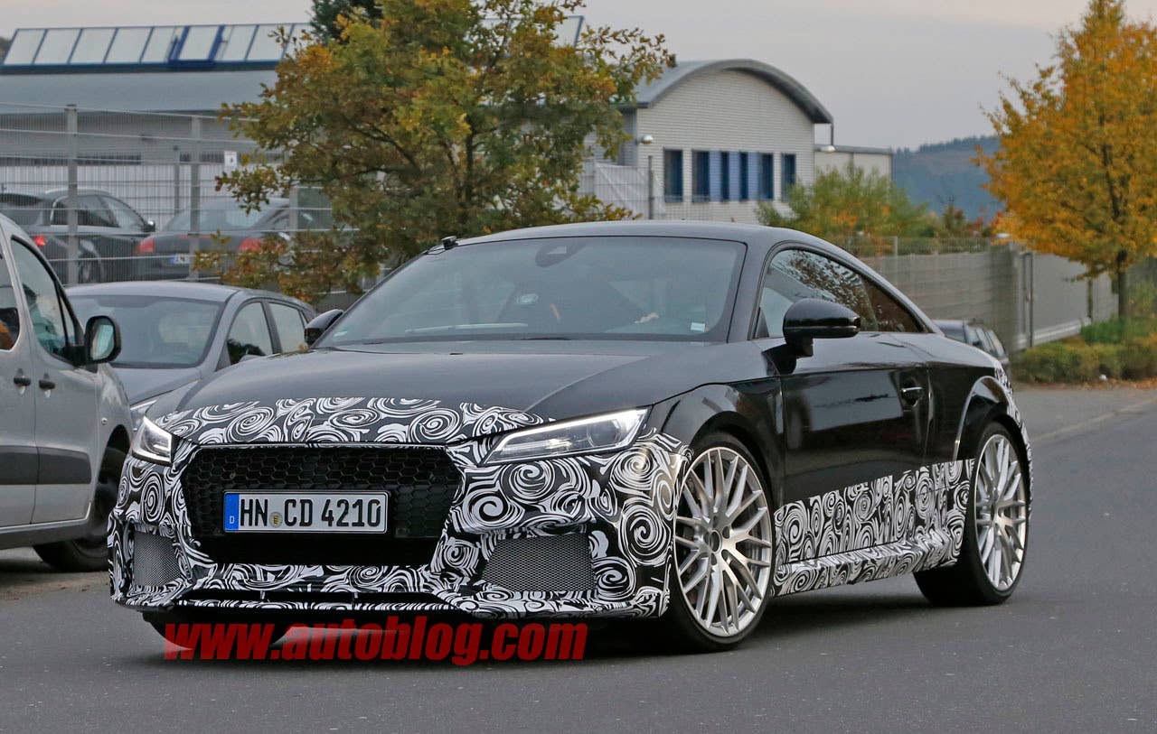 camouflaged audi tt rs spy shot nurburgring