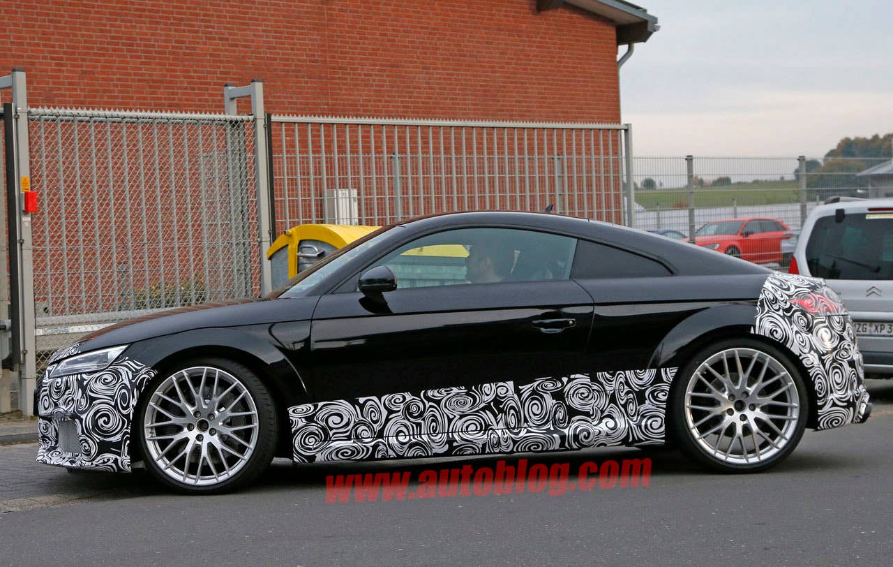 camouflaged audi tt rs spy shot profile