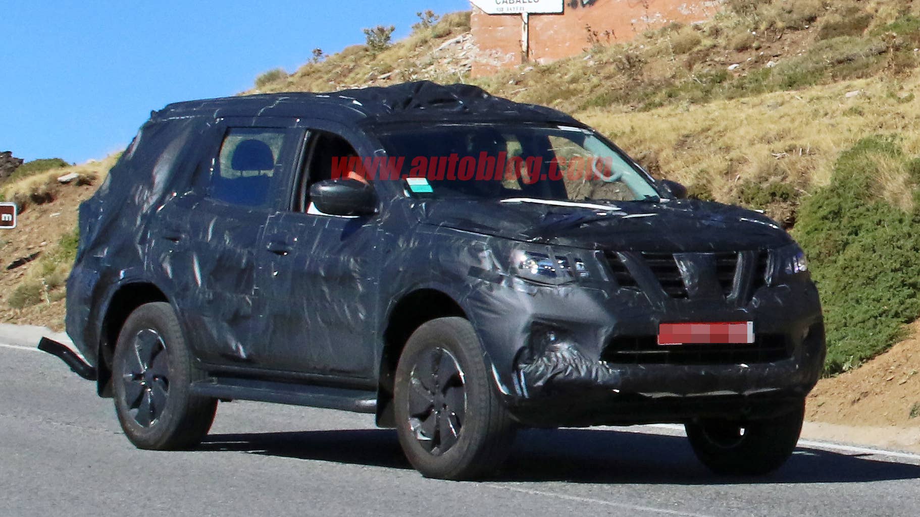 Nissan Navara SUV Spy Shots Three Quarter Front Exterior