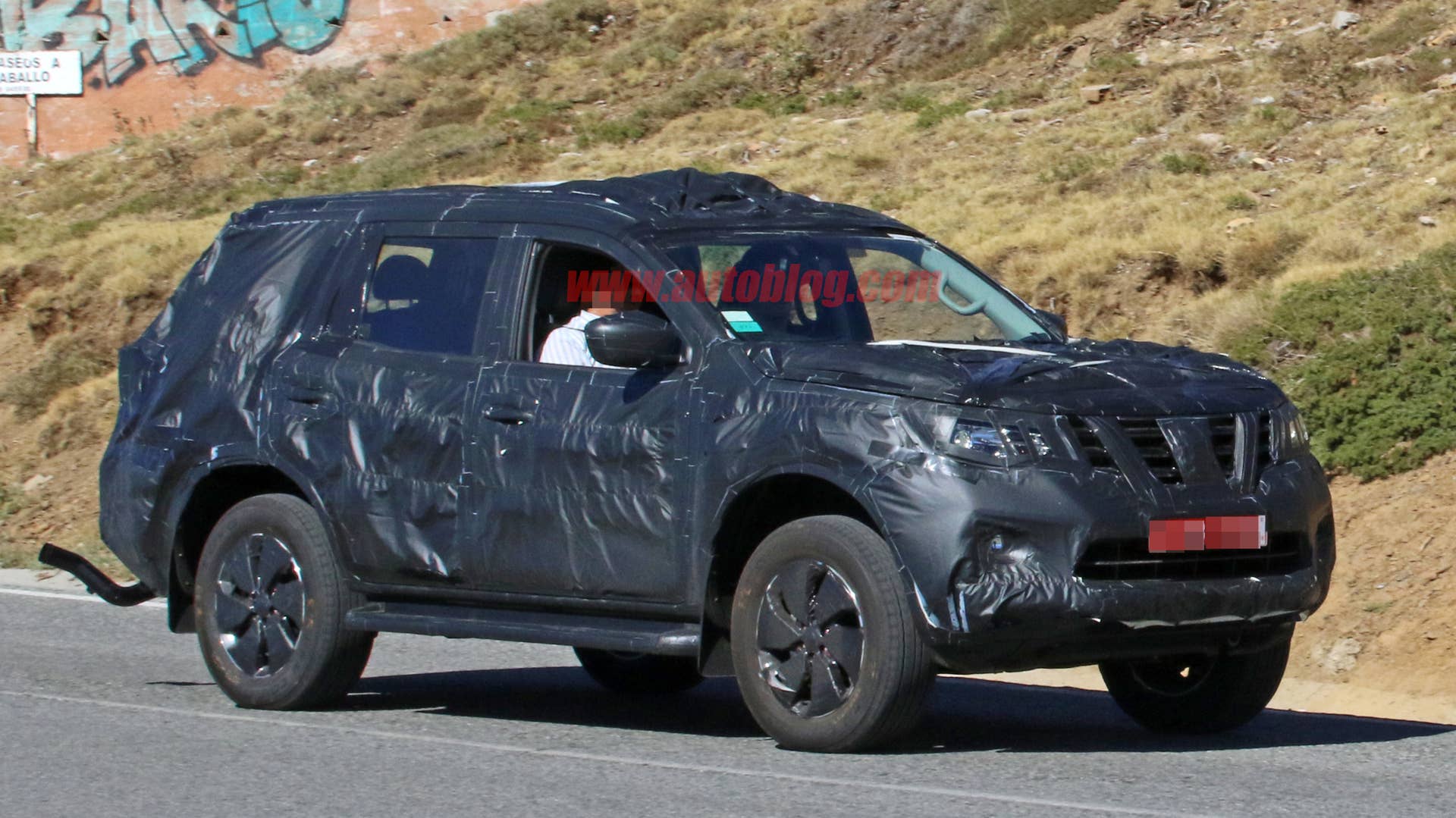 Nissan Navara SUV Spy Shots Three Quarter Front Exterior