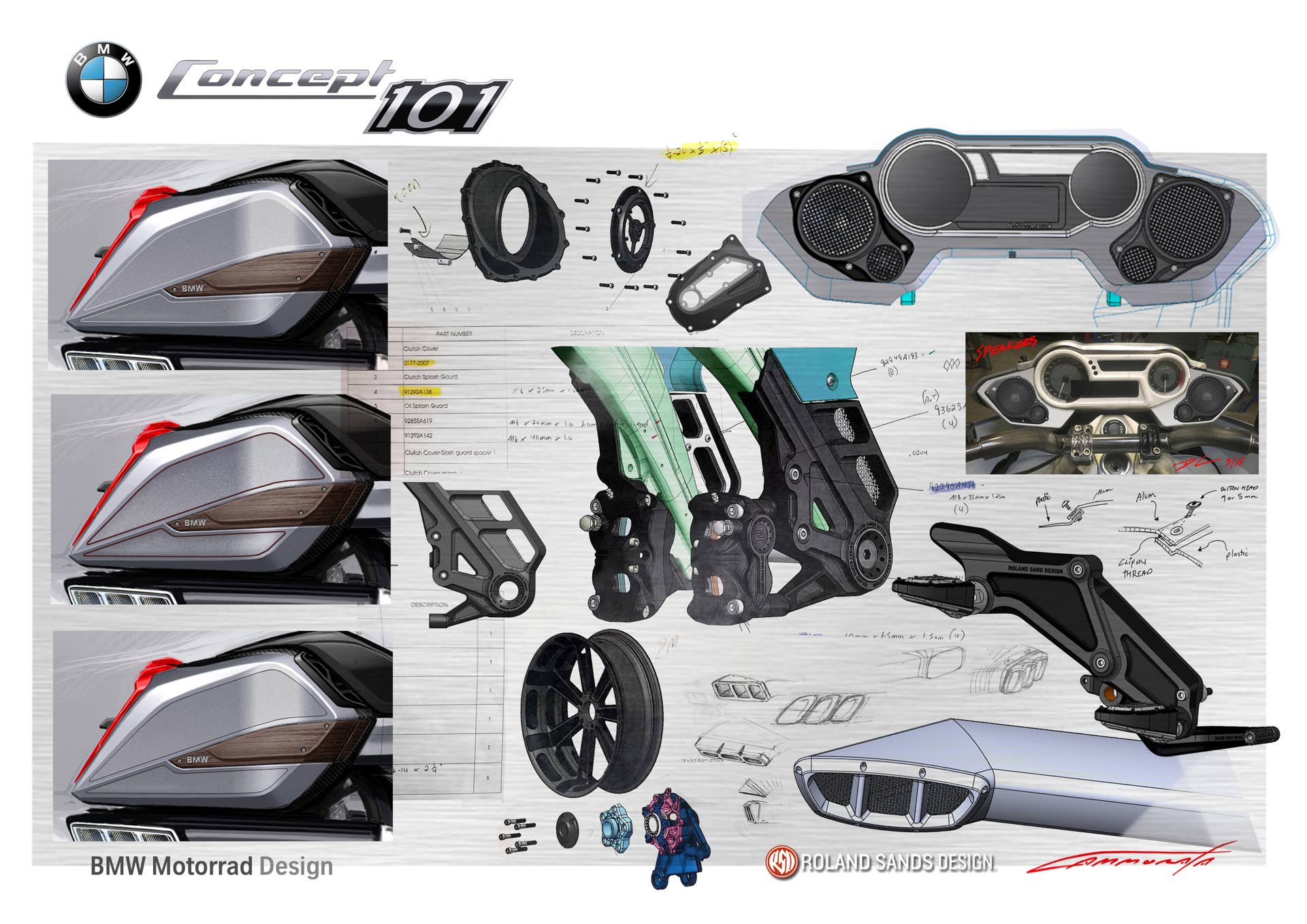 BMW Motorrad Concept 101 component sketches
