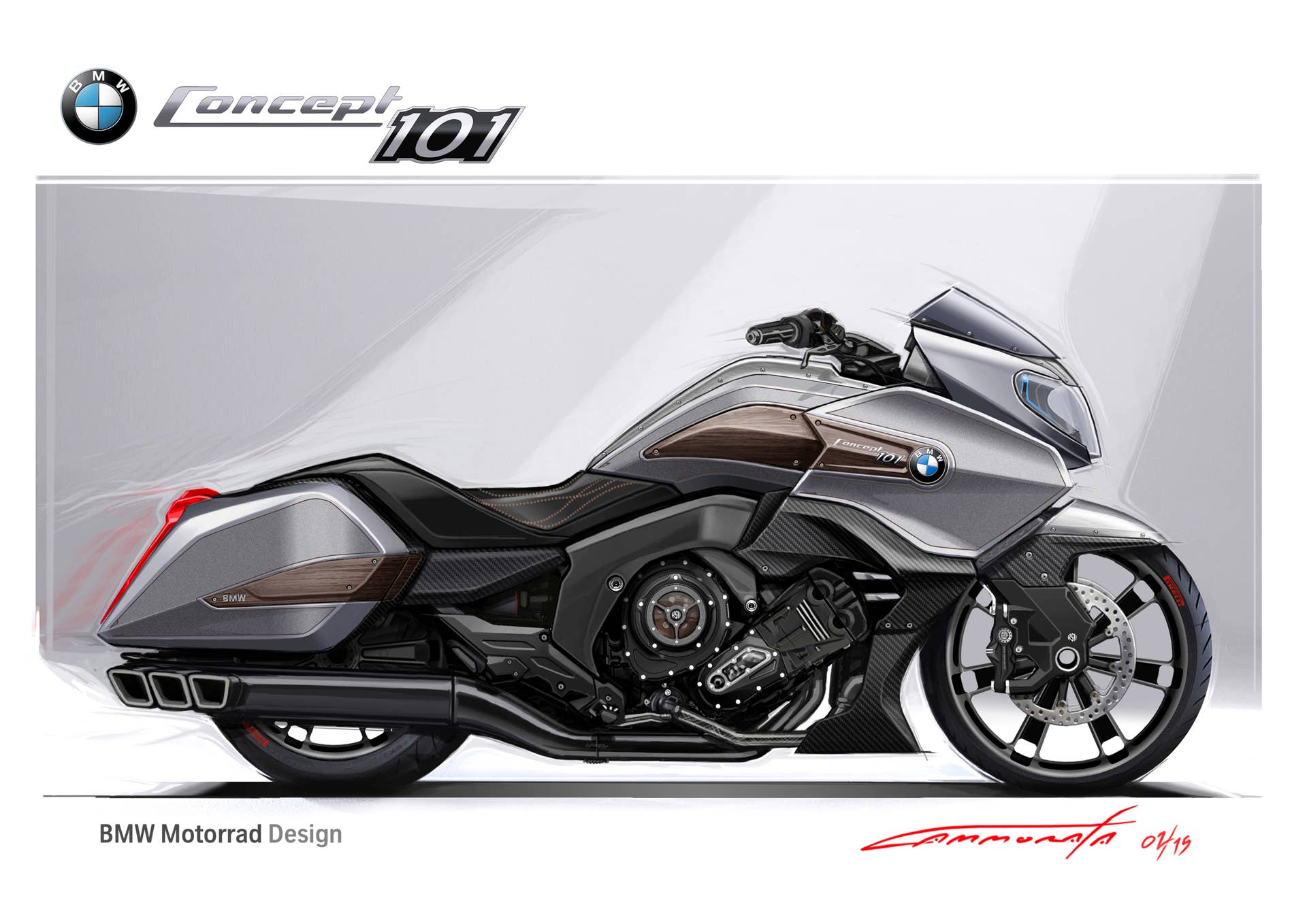 BMW Motorrad Concept 101 design sketch