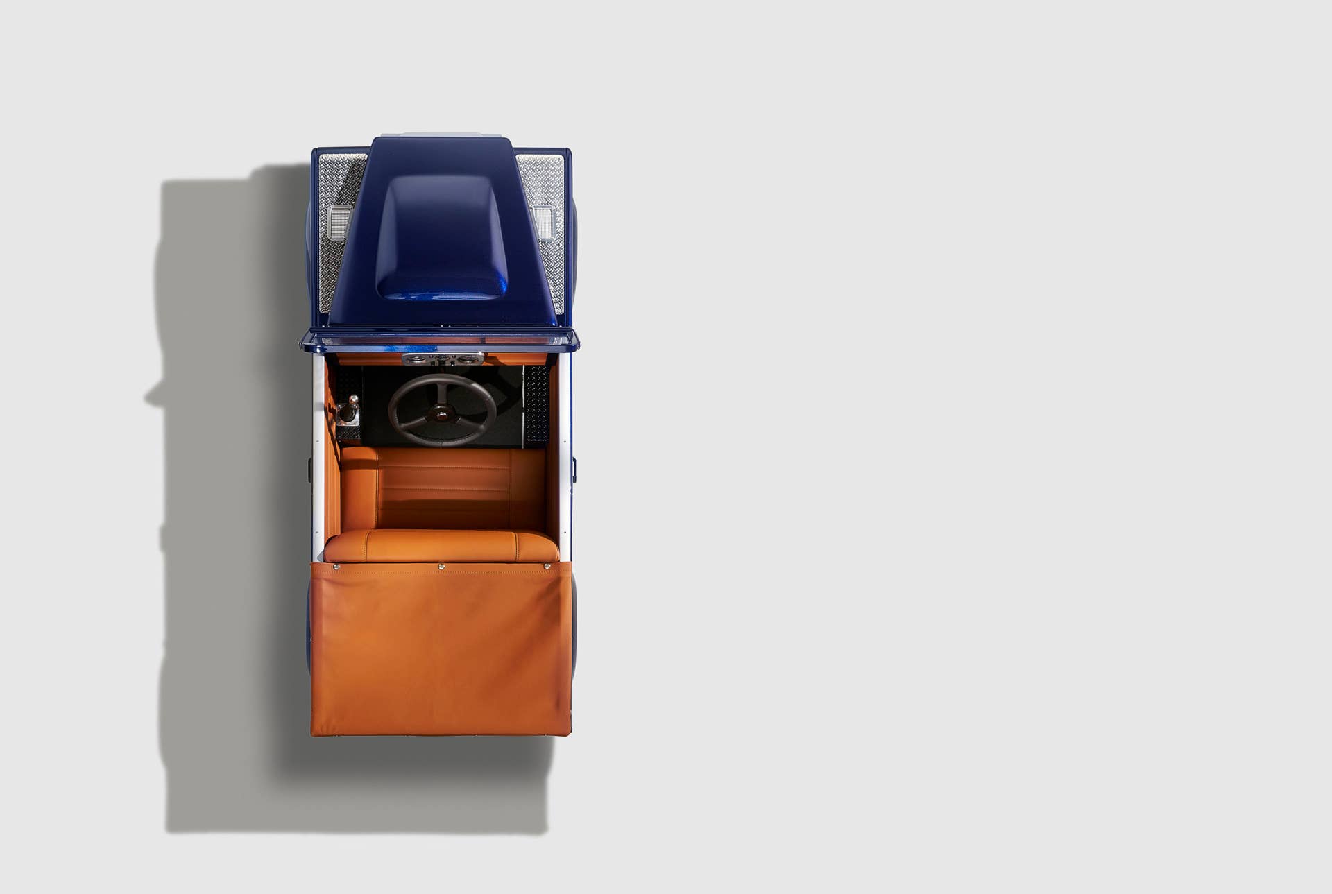 land rover defender pedal car above
