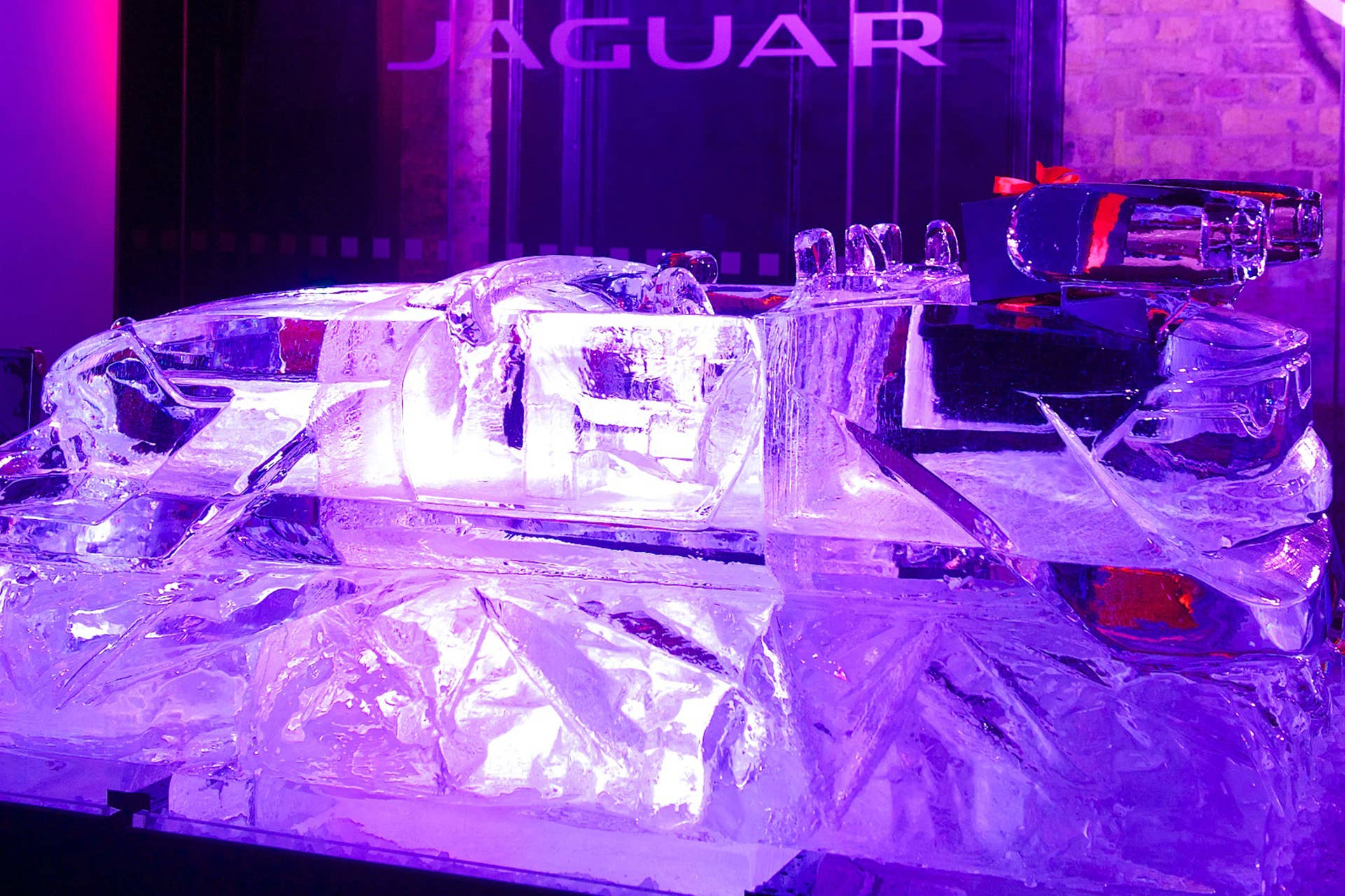 Jaguar F-Sleigh ice sculpture rear 3/4