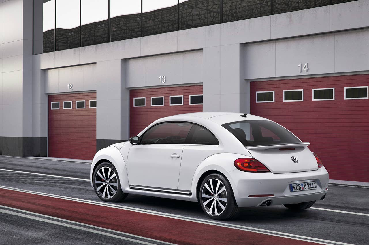 2012 Volkswagen Beetle exterior from rear in white