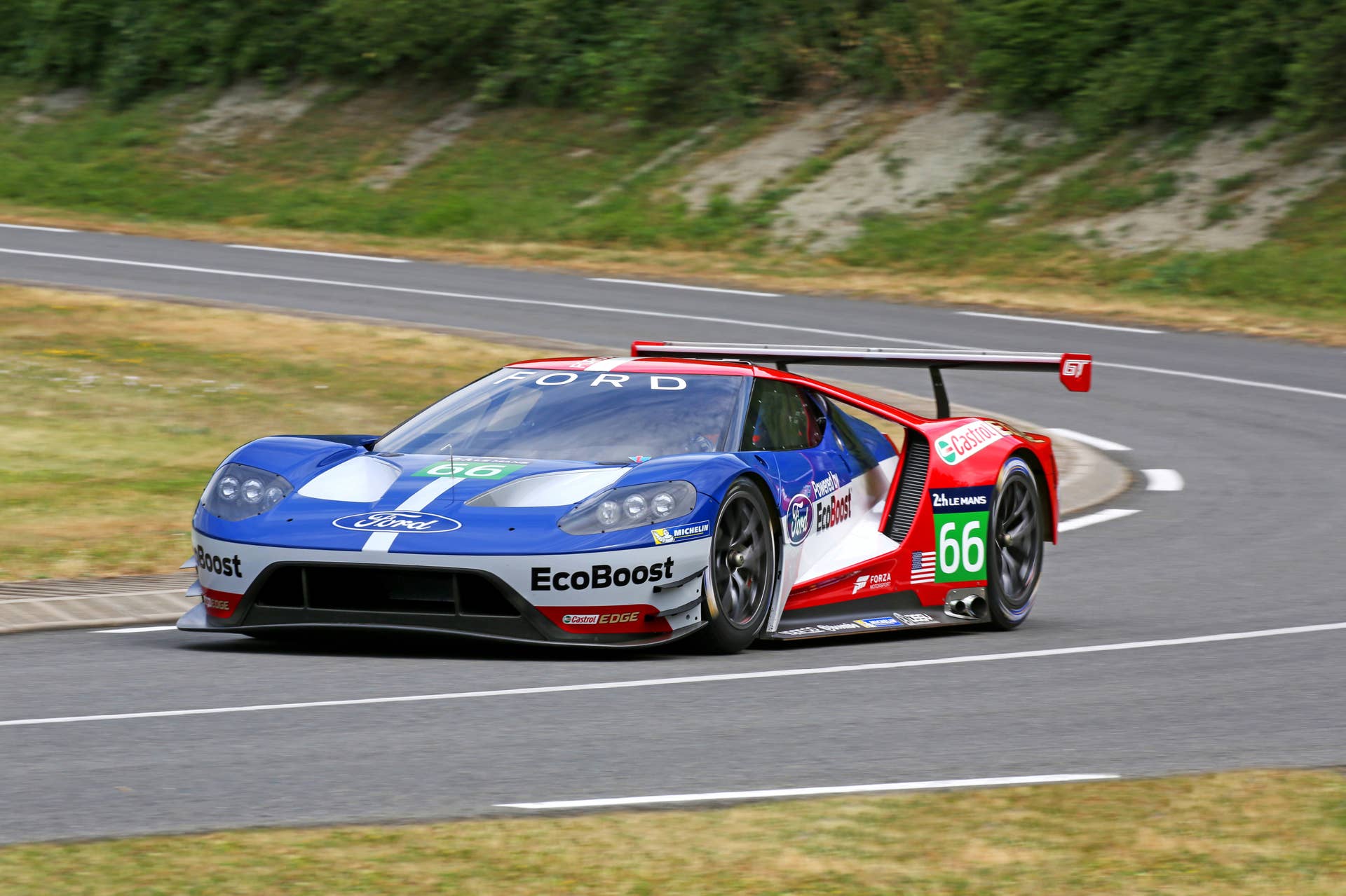 Ford GT LM GTE Pro on track front 3/4