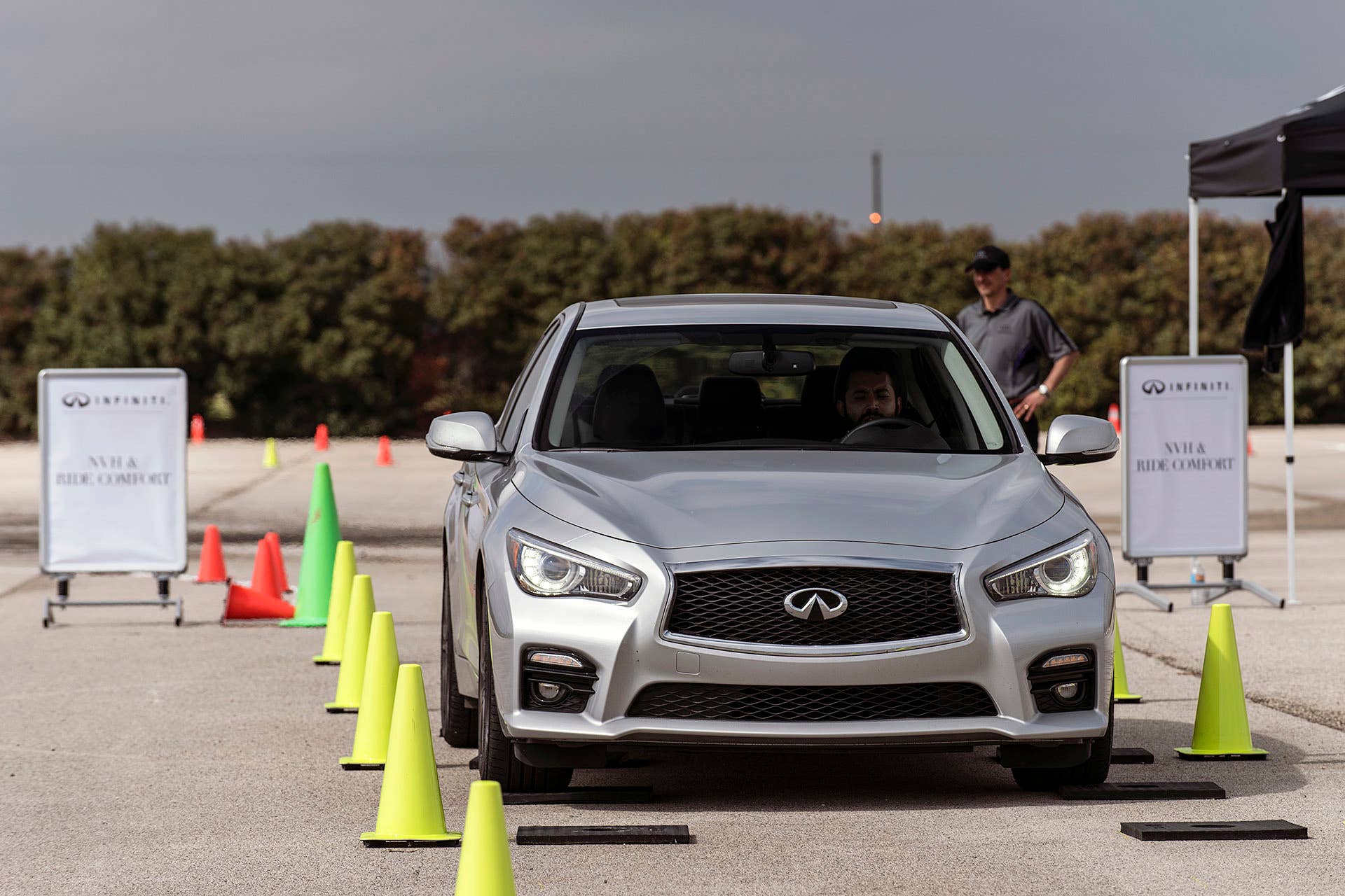 2016 Infiniti Q50 Red Sport 400 driving