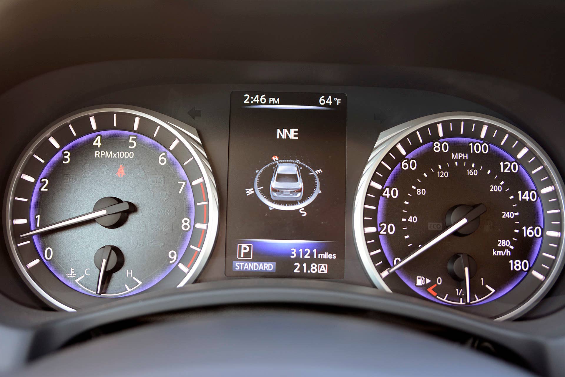 2016 Infiniti Q50 Red Sport 400 gauges
