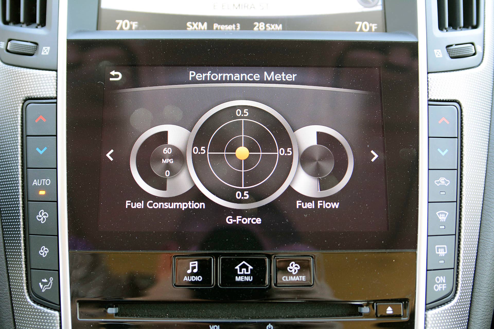 2016 Infiniti Q50 Red Sport 400 performance meter display