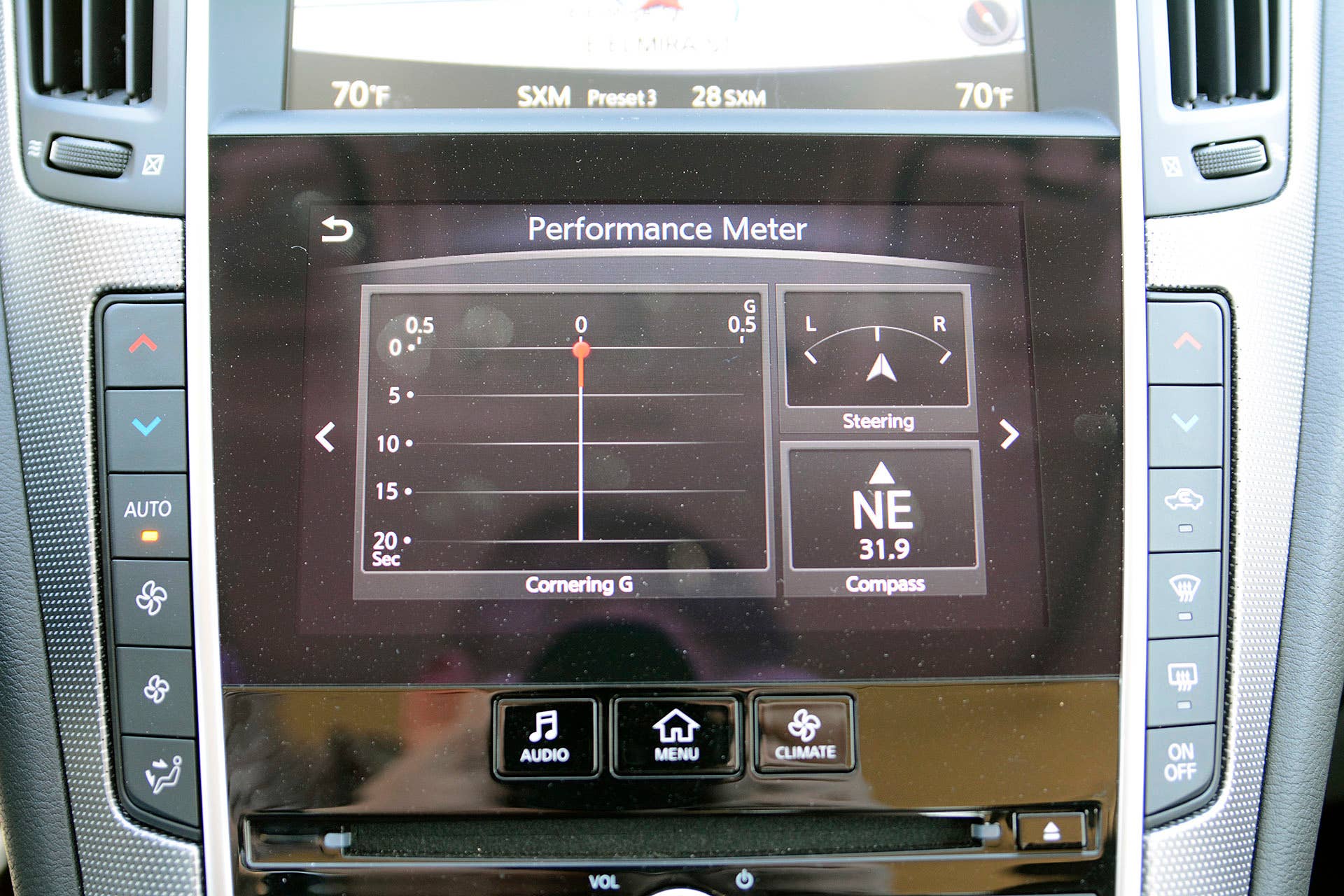 2016 Infiniti Q50 Red Sport 400 performance meter display