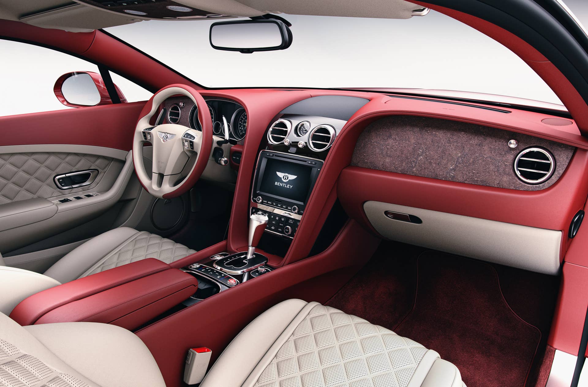 Bentley Continental GT wood trim red