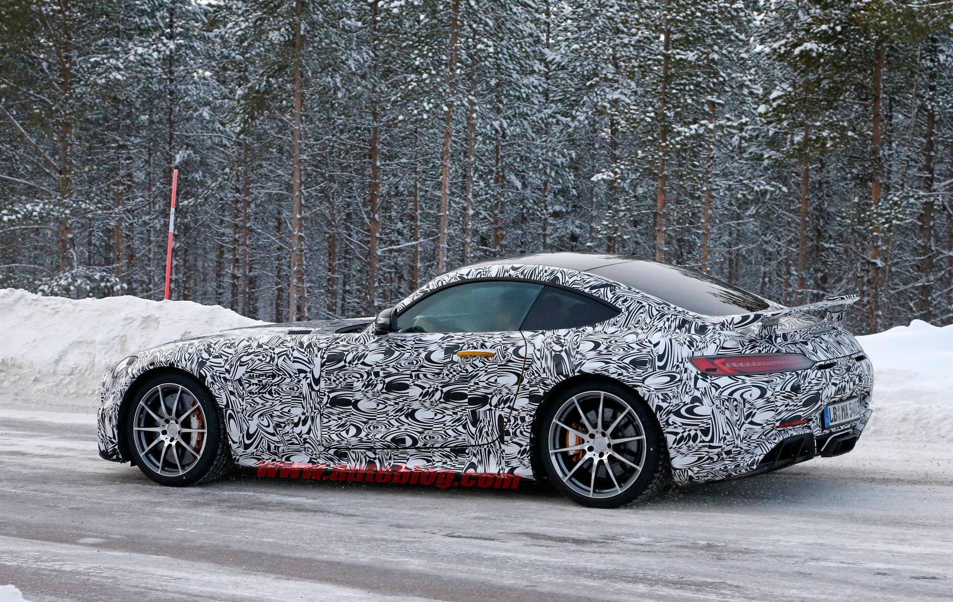Mercedes-AMG GT R cold weather testing rear 3/4