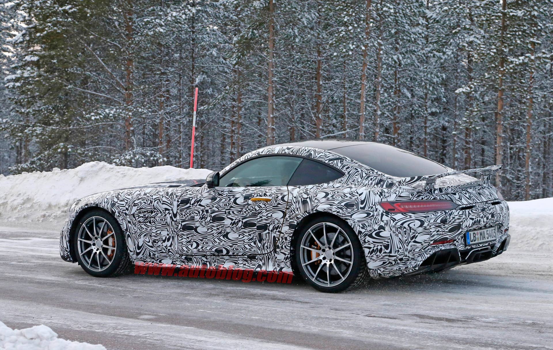 Mercedes-AMG GT R winter testing rear 3/4