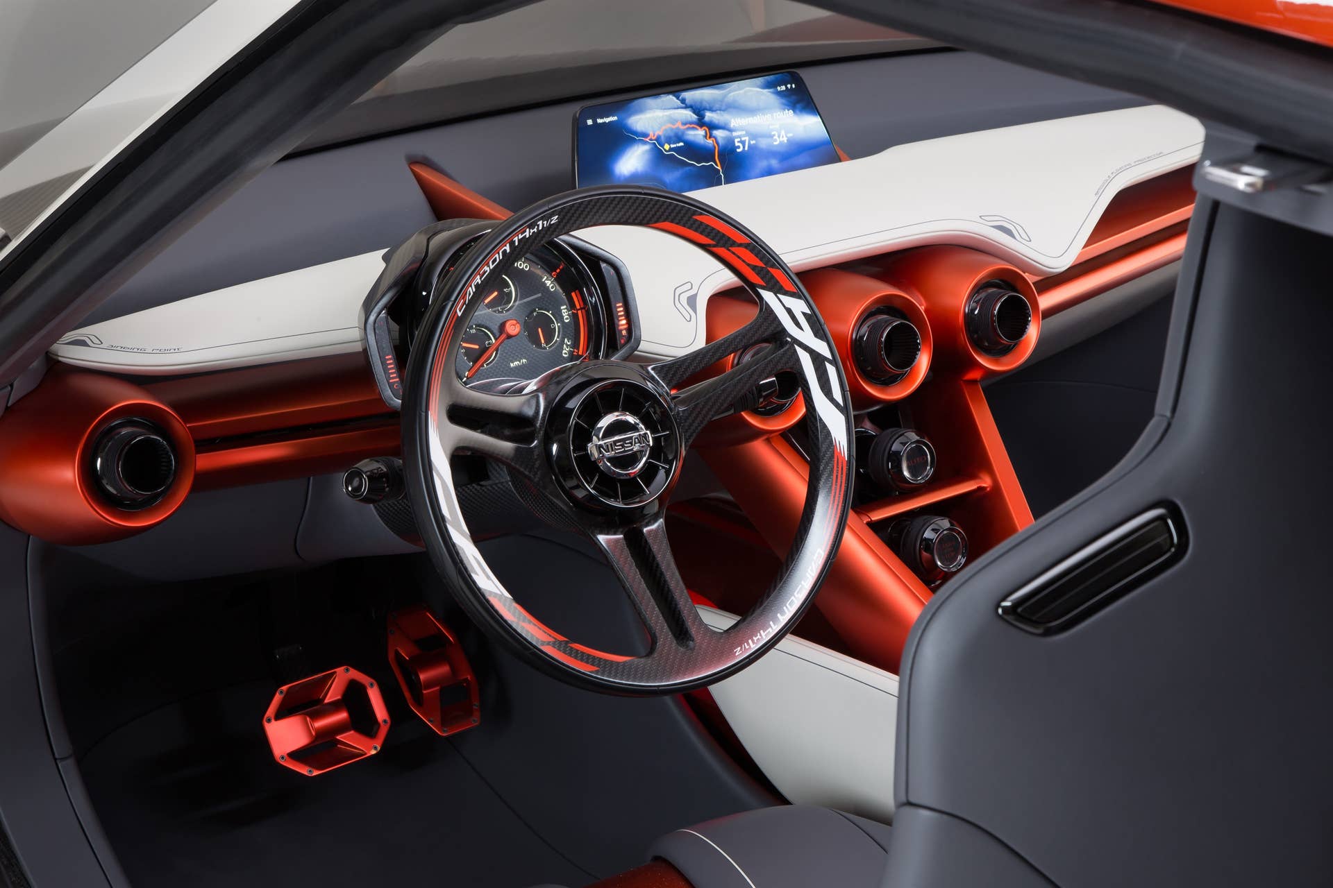 nissan gripz concept interior steering wheel