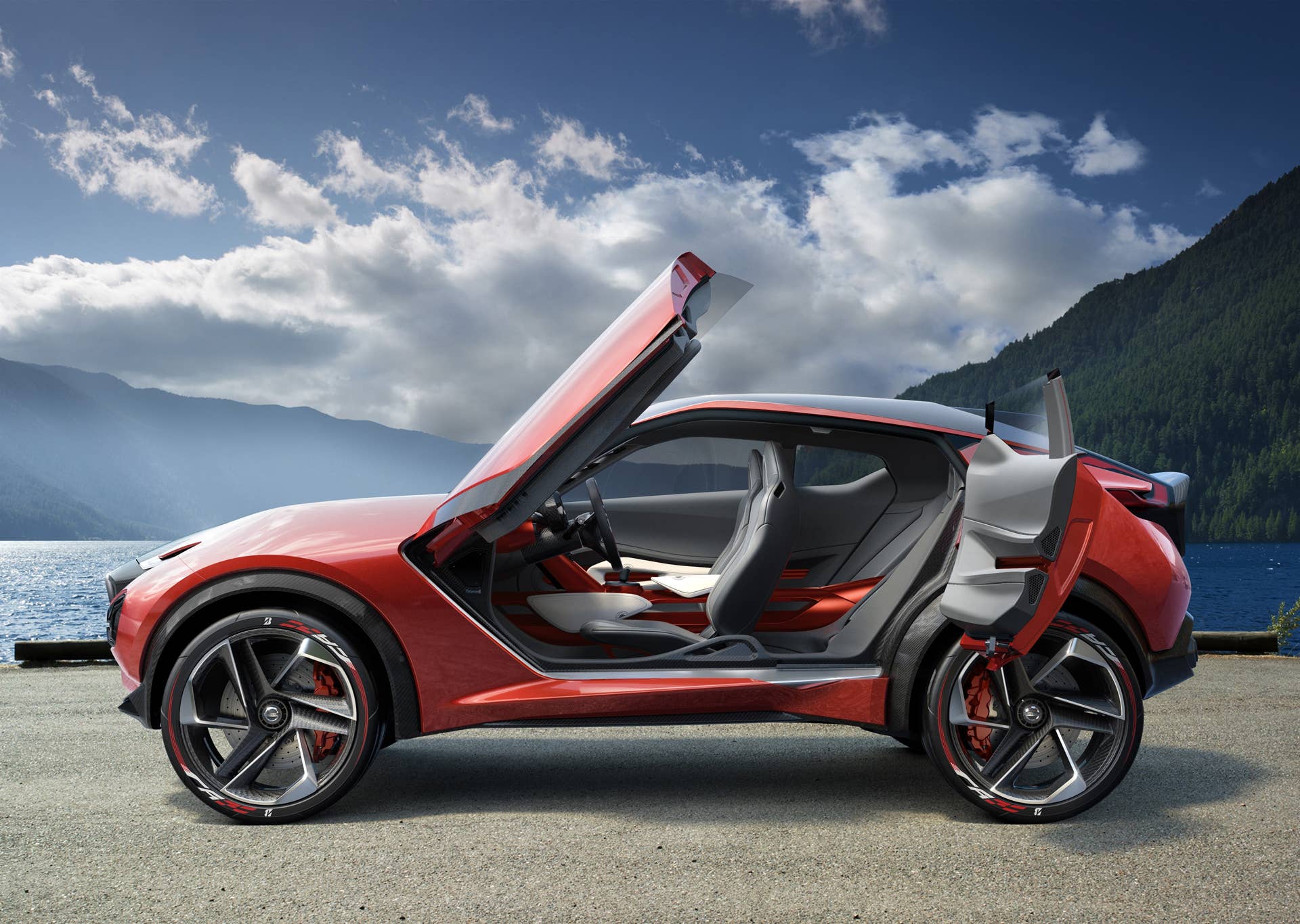 gripz cabin interior nissan doors open lake mountains