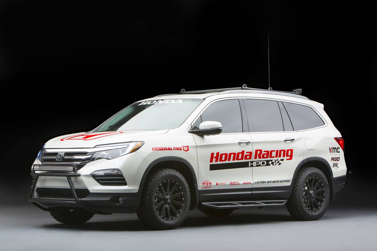 honda pilot baja chase vehicle three quarters