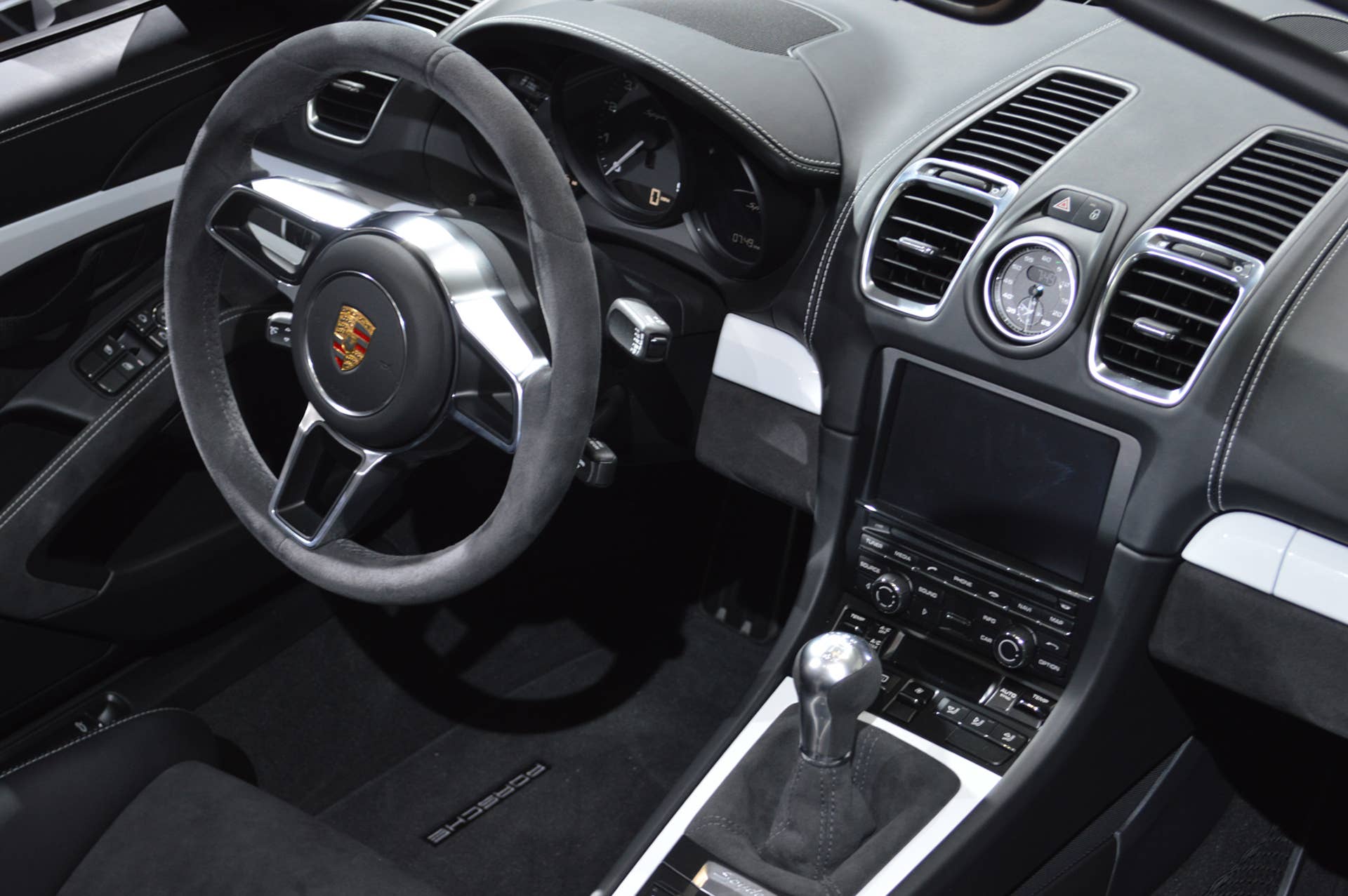 2016 porsche boxster spyder white interior steering wheel