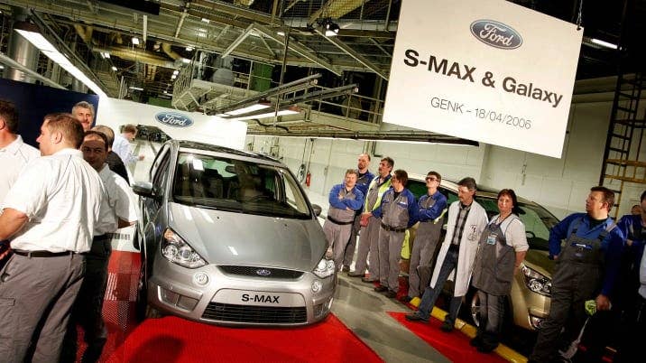A new Ford S-Max car is displayed at a
