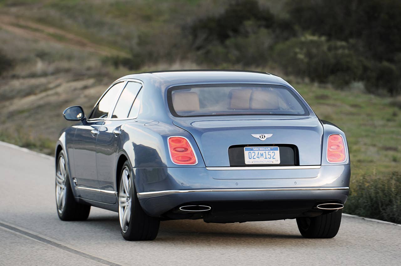 2011 Bentley Mulsanne rear 3/4 driving view