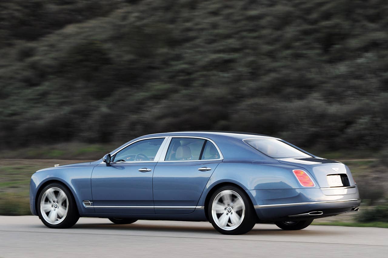 2011 Bentley Mulsanne rear 3/4 driving view