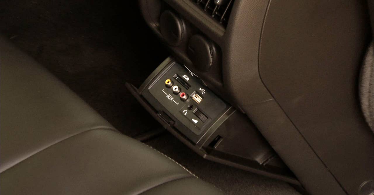 Rear-seat passengers can individually connect to and manage their own music players and other media devices from the back seat of the 2013 Cadillac SRX.