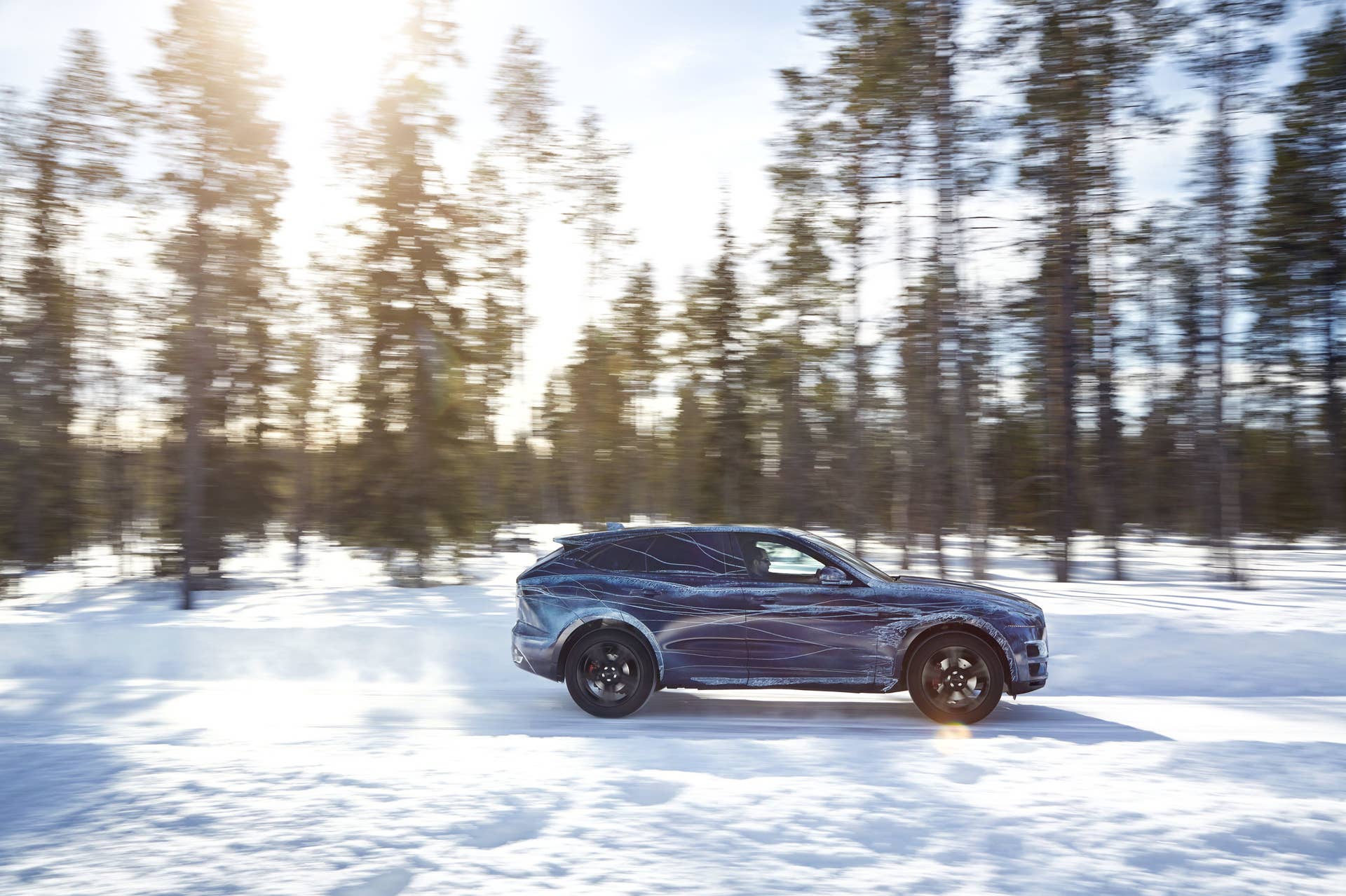 Jaguar F-Pace cold weather testing side