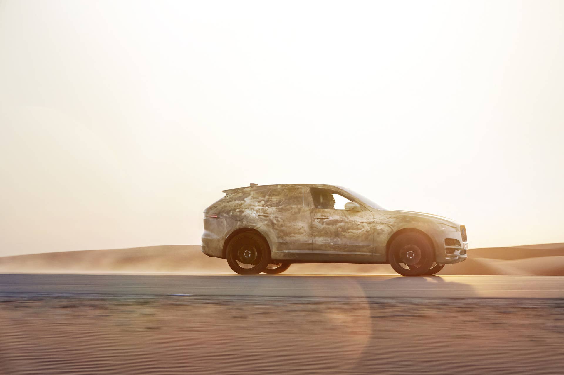 Jaguar F-Pace hot weather testing side