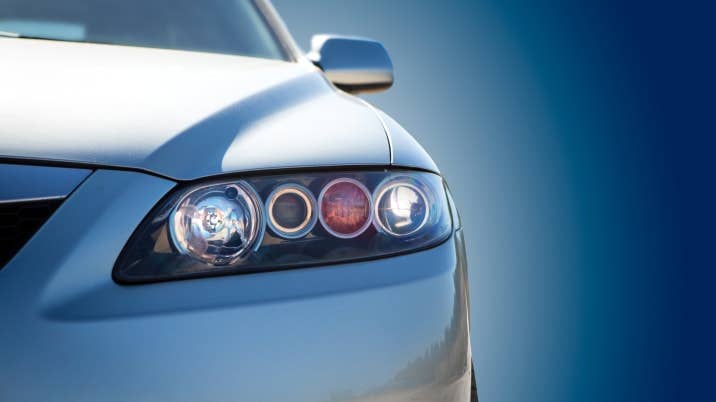 blue modern car closeup