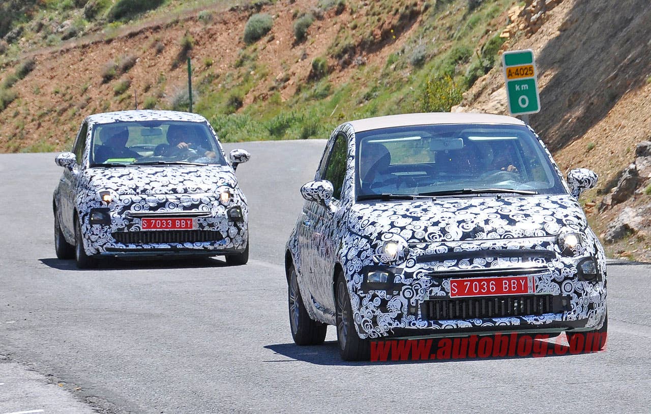 fiat 500 and 500c camouflaged spy shots