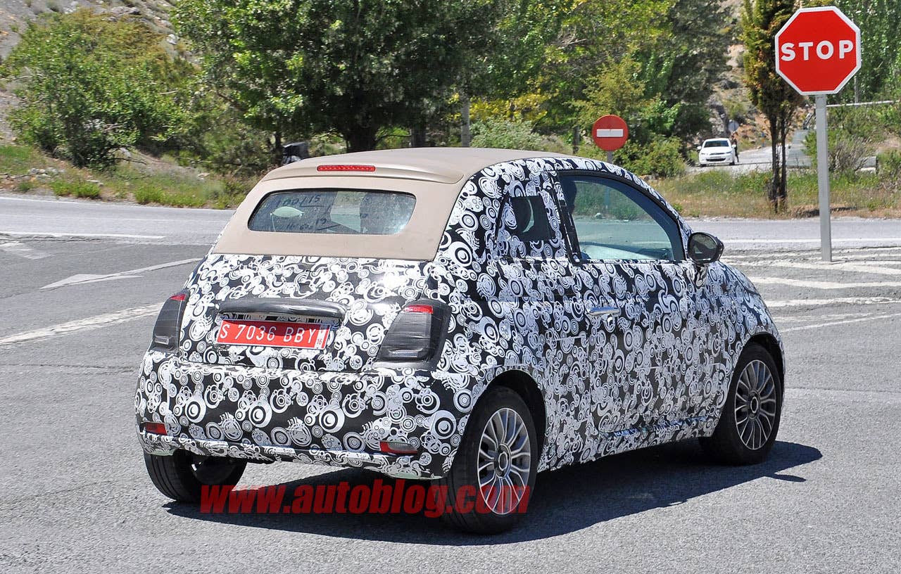 camouflaged 500c rear end spy shot