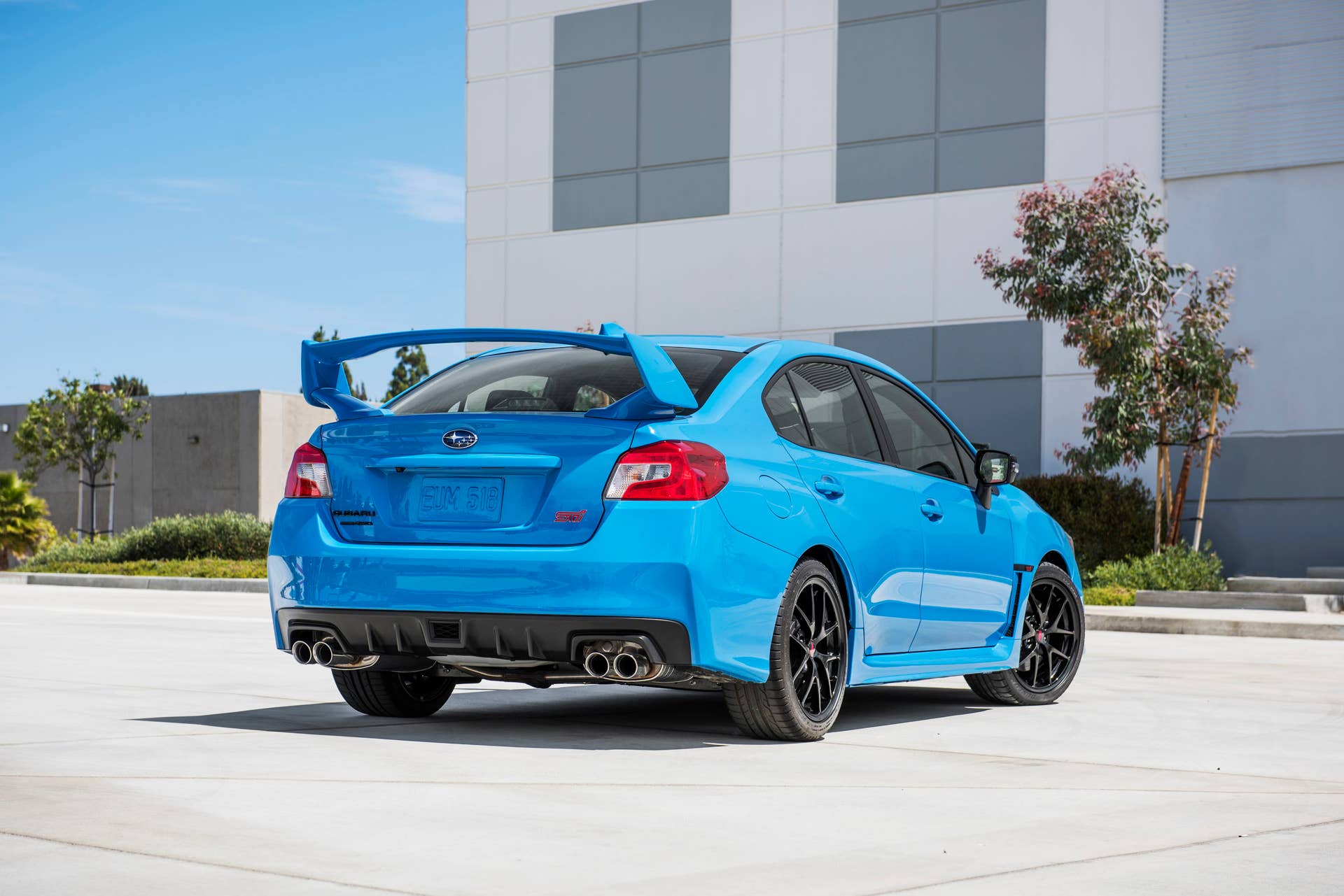 2016 subaru hyper blue sti rear