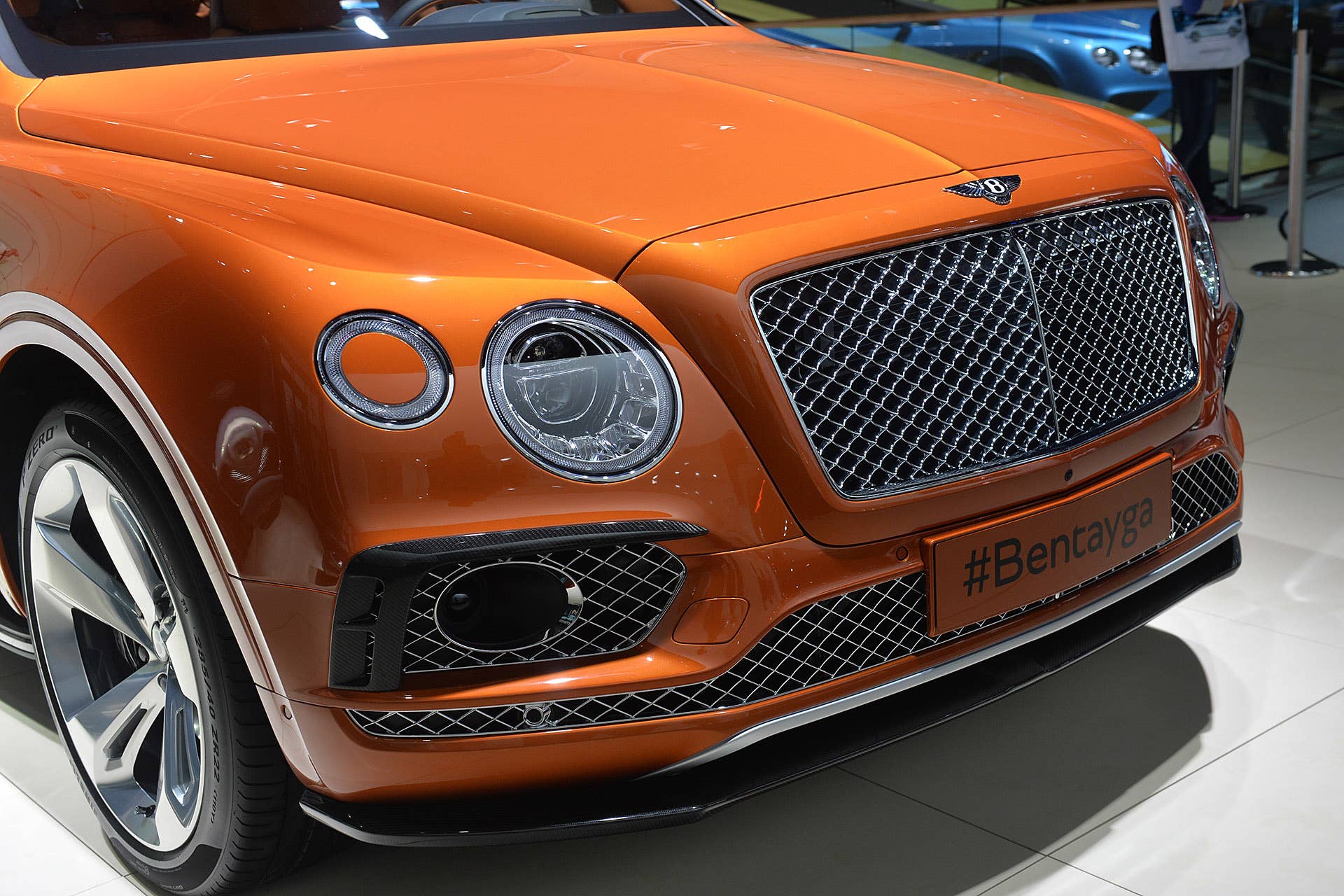 The Bentley Bentayga, unveiled at the 2015 Frankfurt Motor Show, front fascia.