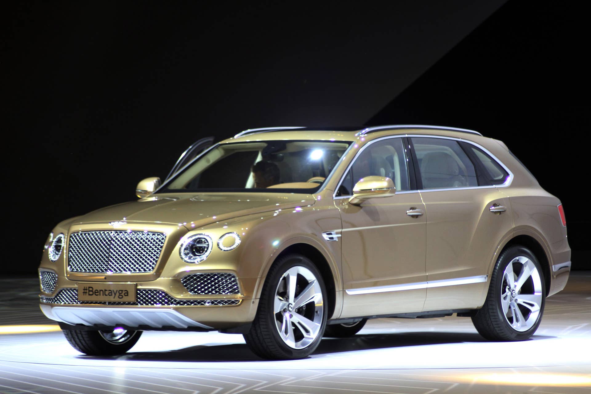 The Bentley Bentayga at VW Group Night, three-quarter