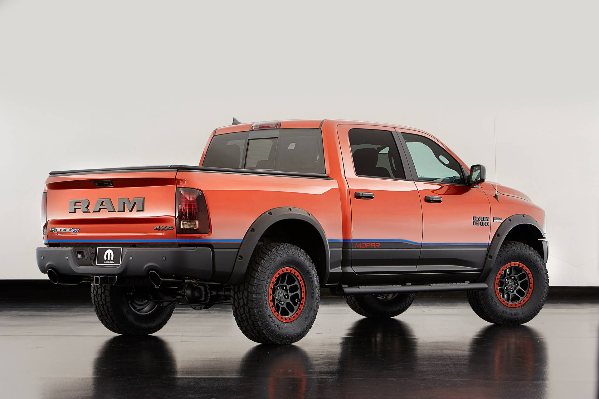 ram 1500 rebel x rear three quarters